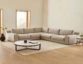 Straight Group Sofa With L-Shape Legs (Fixed Seats)