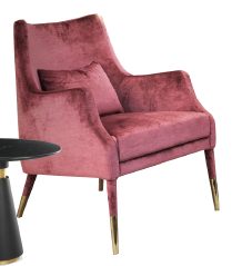 ArmChair All Upholstered with Brass Tips