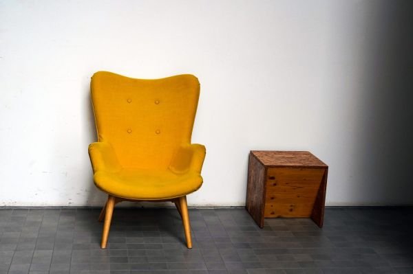 ArmChair All Upholstered / Painted Legs without Brass Tips