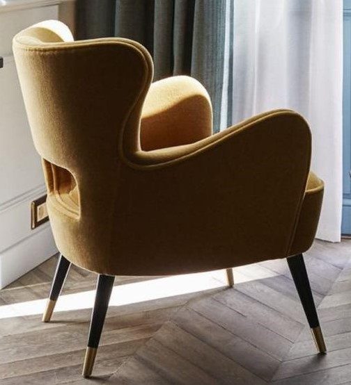 ArmChair Painted Legs with Brass Tips