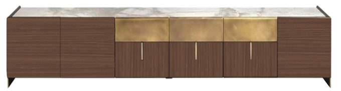 Buffet 240 cm with Volacas Marble + Simple Metal Legs