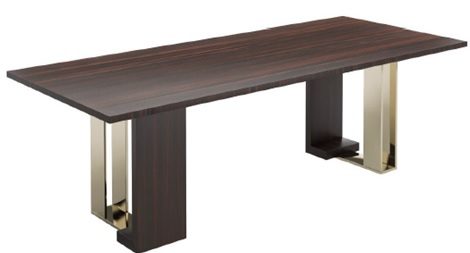 Rectangular Dining Table 240 cm with Metal Base