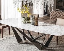 Rectangular Dining Table Top 240*120 + Painted (Gold / Brass) Metal Base excluding marble /ceramic
