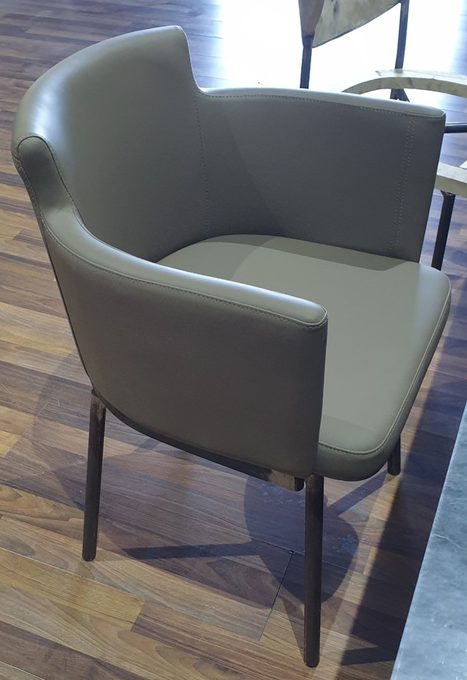 Dining Chair Back and Base Upholstered / Simple Size / with Powder Coated Metal Legs